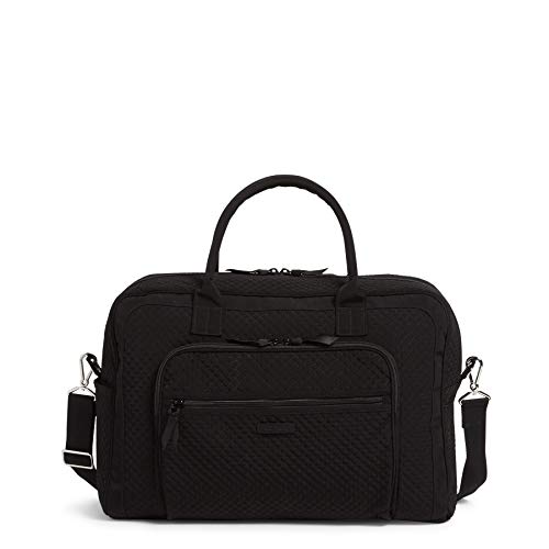 Vera Bradley Women's Microfiber Weekender Travel Bag, Black, One Size