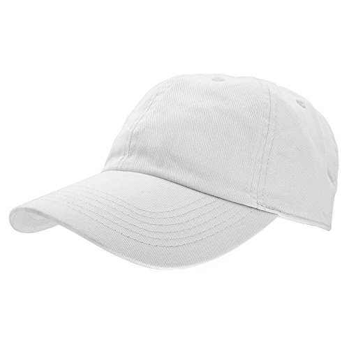 Gelante Baseball Caps Dad Hats 100% Cotton Polo Style Plain Blank Adjustable Size. 1805-White-1PC