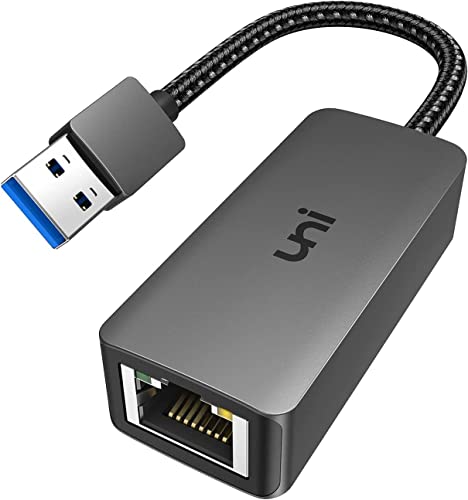 uni USB to Ethernet Adapter, Driver Free USB 3.0 to Gigabit Ethernet LAN Network Adapter, 100/1000 Mbps RJ45 Internet Adapter Compatible with MacBook, Surface, Laptop PC with Windows, XP, Mac/Linux