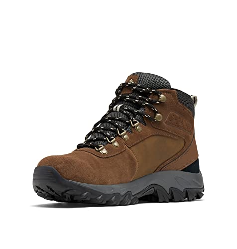 Columbia Men's Newton Ridge Plus II Suede Waterproof Hiking Shoe, Dark Brown/Dark Grey, 10.5