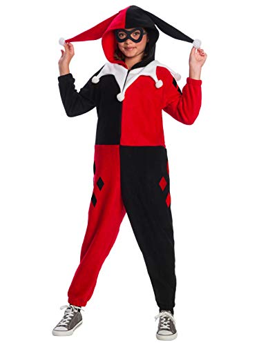 Rubie's DC Super Heroes Girl's Harley Quinn One-Piece Costume Jumpsuit, Medium