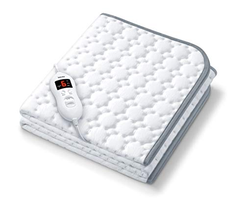 Beurer UWB55 Heated Underblanket | Electric Blanket with Super Soft Fleece - Personal Heating Pad Warmer with 8 Temperature Settings, Auto Shut-Off and Overheat Safety Features