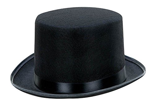 Classic Black Top Hat Perfect for Halloween Costumes, Magician, Steampunk, and Iconic Character Outfits like Stevie Nicks, Mad Hatter, Michael Jackson, and Willy Wonka