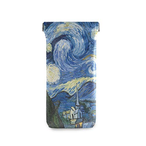 Glasses Pouch Case Vincent Van Gogh Art Oil Painting Starry Night? Soft Leather Sunglass Sleeve Bag for Kids