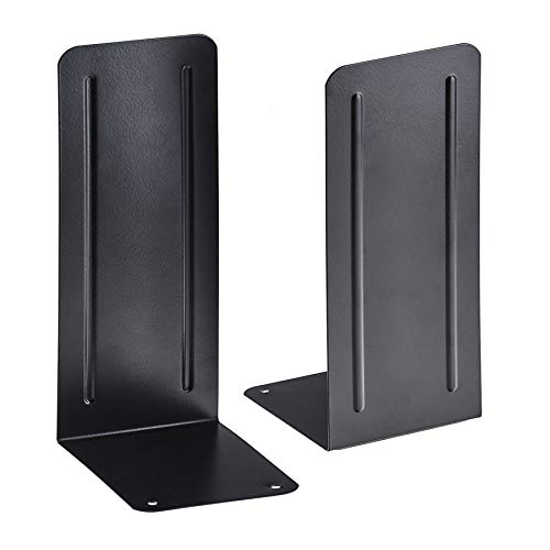 Acrimet Jumbo Premium Metal Bookends 9' (Heavy Duty) (Black Color) (1 Pair)