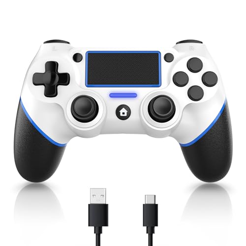 Niacop Wireless P4 Controller, P4 Controller compatible p4/3/Pro/Slim/PC, P4 Gamepad with Dual Vibration, Turbo,Touch Pad,Type-c port, Battery capacity 600mAh