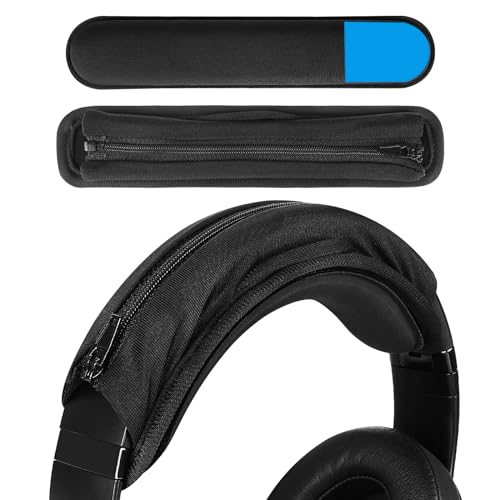 Geekria Medium Cooling-Gel Hook and Loop Headband Cover + Headband Pad Set Protector No Tool Needed Compatible with Razer, JBL, Plantronics, Sennheiser, Logitech, Hyperx, Corsair Headphones