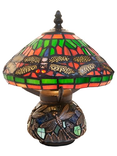 Dale Tiffany 8774 Red Dragonfly Accent Lamp, Bronze