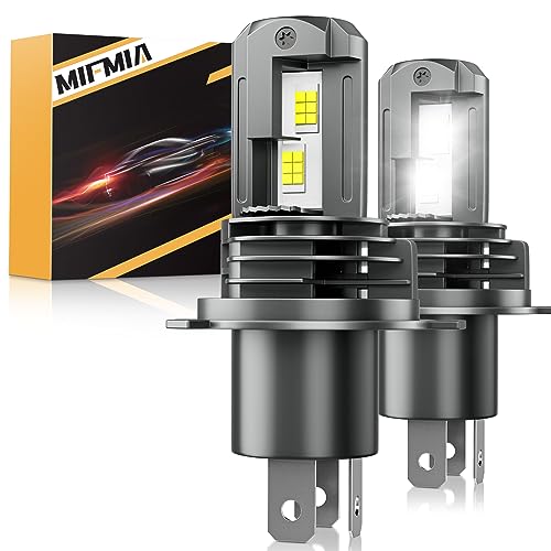 MIFMIA H4 LED Bulb Hi/Low Beam, 900% Brightness 1:1 Size 9003 LED Bulb, Plug-N-Play Wireless HB2 Backup LED Bulbs 6500K Cool White, IP68 Waterproof, Pack of 2