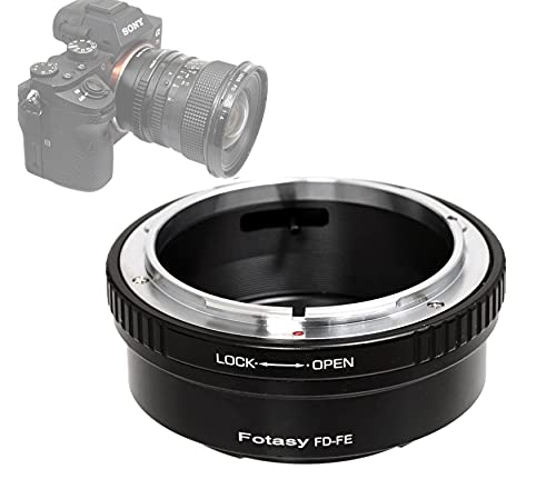 Fotasy Cannon FD Lens to E Mount Adapter, FD E Mount, FD Lens to E, Compatible with Sony Mirrorless a7 a7R a7s II III IV a9 a7c Alpha 1 a6600 a6500 a6400 a6300 a6100 a6000 a5100 a5000 a3500 ZV-E10