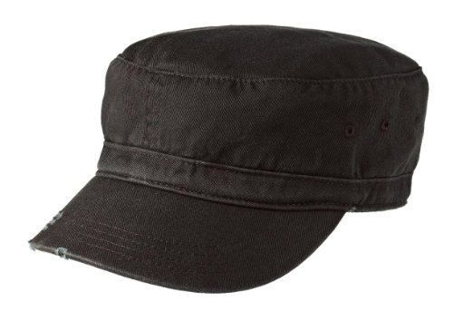 Joe's USA Ladies Military Style Distressed Enzyme Washed Cotton Twill Cap-Black