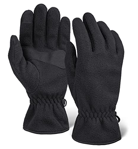 Tough Outdoors Fleece Gloves for Women, Men - Fleece Winter Gloves - Cold Weather Gloves w/Touch Screen Fingers for Running