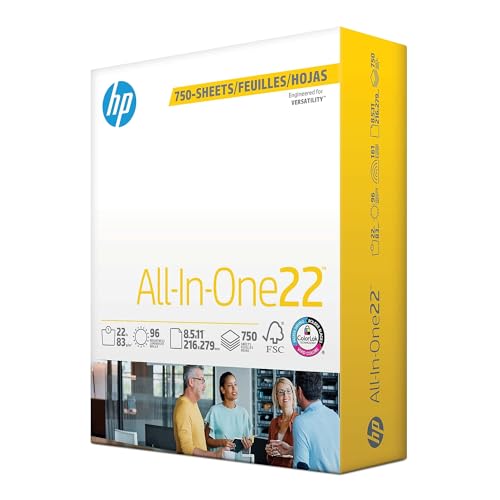 HP Papers | 8.5 x 11 Paper | All In One 22 lb | 1 Mega Ream - 750 Sheets | 96 Bright | Made in USA - FSC Certified | 207750R