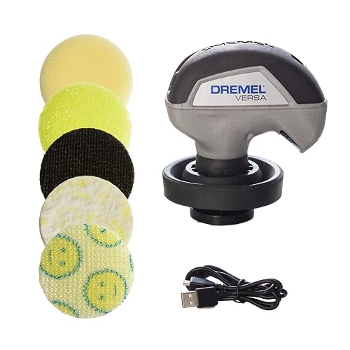 Dremel Versa Power Scrubber Kit with 5 Scrub Daddy Cleaning Sponge Pads - Waterproof Cordless Electric Spin Scrubber, High Speed, Multi-Surface Cleaning for Kitchen, Household, and Bathroom, PC10-07