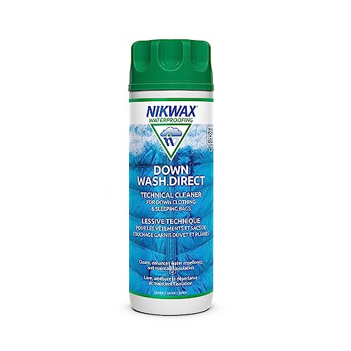 Nikwax Down, Down Wash.Direct, 300ml, Specialty Cleaner for Down Jackets, Outerwear, Vests, Sleeping Bags, Quilts, and Bedding, Restores Loft, Warmth, Insulation, and Water Repellency