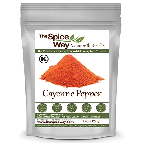 The Spice Way Red Pepper Premium Cayenne Ground - 8 oz - pure chile powder with 80,000 Heat Units