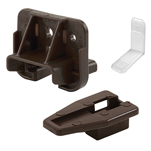 Prime-Line R 7321 Drawer Track Guide and Glides - Replacement Furniture Parts for Dressers, Hutches and Nightstand Drawer Systems, Brown (1 Set)