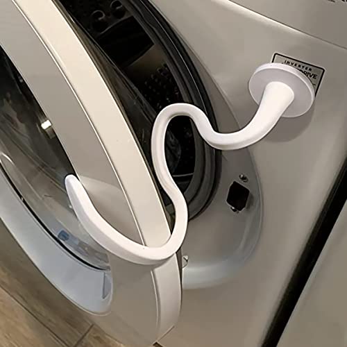Washer Door Prop and Stopper for Front Load Washing Machine, Removable Washer Door Holder - Flexible Washer Door Stopper Keep Washer Door Open to Prevent Odors - White