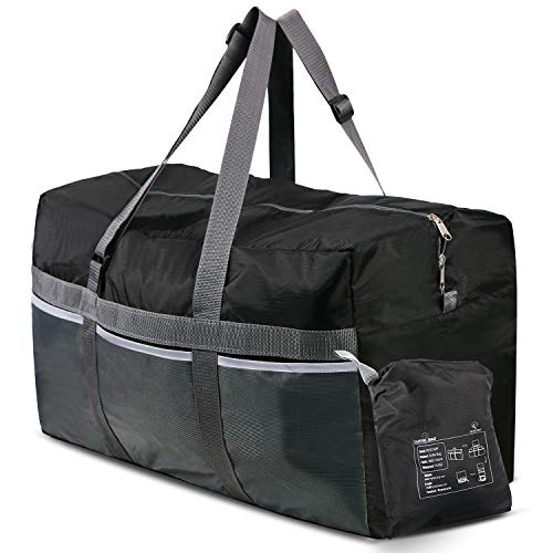 REDCAMP 75L Foldable Duffel Bag Large Size Lightweight & Multifunction, 25' Water Resistant Travel Duffle Bag for Men Women, Black