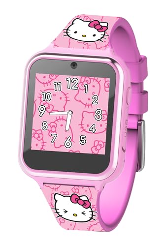 Accutime Hello Kitty Pink Educational Learning Touchscreen Kids Smart Watch - Toy for Girls, Boys, Toddlers - Selfie Cam, Learning Games, Alarm, Calculator (Model: HK4185)