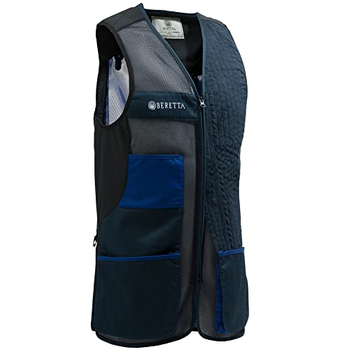 Beretta Men's Clay Shooting Sport Active Breathable Uniform Pro 20.20 SX Left Handed Vest, Blue Total Eclipse & Royal Blue, Small