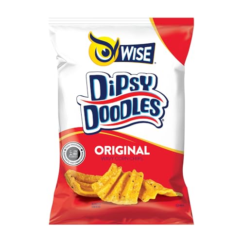 Wise Snacks Dipsy Doodles Wavy Corn Chips, Original, Bulk Snack Chips for Fun and Tasty Snacking Gluten Free, 0g Trans Fat, No Preservatives 0.875 Ounce (36 Count), Gluten Free, Whole Grain