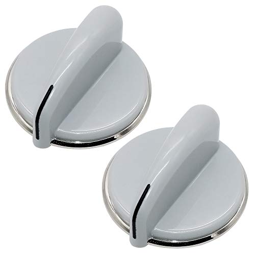 prime&swift WH01X10462 Dryer Control Knob with Reinforced Metal Ring (2Pack) Replacement for WH01X10309,AP4485269,Grey
