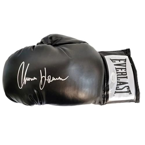 Autographed/Signed Thomas Hitman Hearns Black Everlast Boxing Glove JSA COA Auto