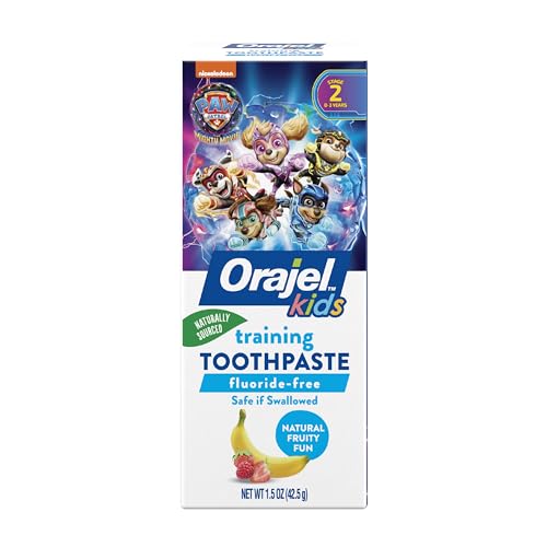 Orajel Kids Paw Patrol Fluoride-Free Training Toothpaste, Natural Fruity Fun Flavor, #1 Pediatrician Recommended , 1.5oz Tube