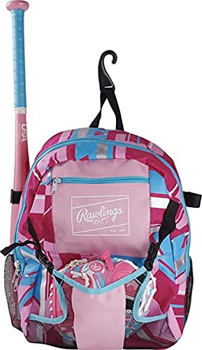 Rawlings | REMIX Backpack Equipment Bag | T-Ball & Youth Baseball / Softball | Pink
