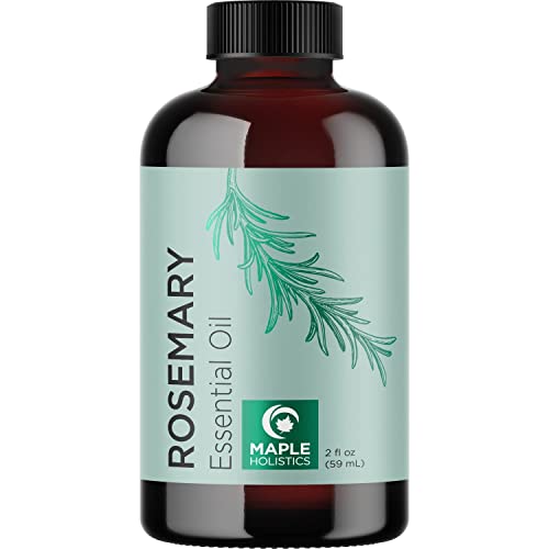 Pure Rosemary Oil for Hair Care - Volumizing Aromatherapy Rosemary Essential Oil for Diffuser Plus Hair Skin and Nail Care - Nourishing Rosemary Hair Oil for Enhanced Shine and Dry Scalp Care (2oz)