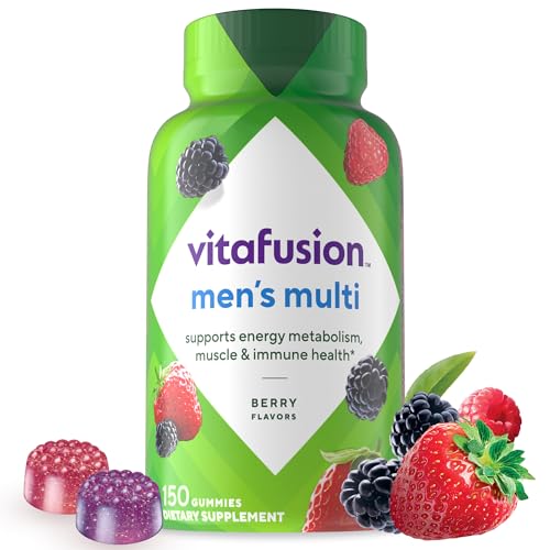 vitafusion Adult Gummy Vitamins for Men, Berry Flavored Daily Multivitamins for Men With Vitamins A, C, D, E, B6 and B12, America’s Number 1 Gummy Vitamin Brand, 75 Day Supply, 150 Count