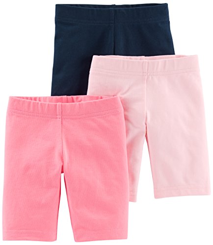 Simple Joys by Carter's Baby Girls' 3-Pack Bike Shorts, Pink/Navy, 3T