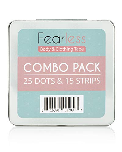 Fearless Tape - Double Sided Tape - Combo Pack of Dots and Strips for Fashion, Clothing & Body | All Day Strength & Superior Adhesive