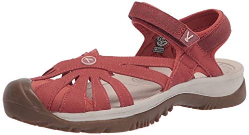 KEEN Women's Rose Casual Closed Toe Sandals, Redwood, 9