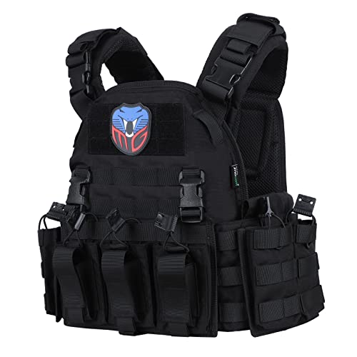MGFLASHFORCE Tactical Vest Molle Airsoft Vest for Men (Black)