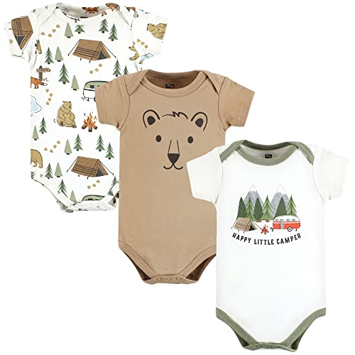 Hudson Baby Unisex Baby Cotton Bodysuits, Little Camper, 18-24 Months