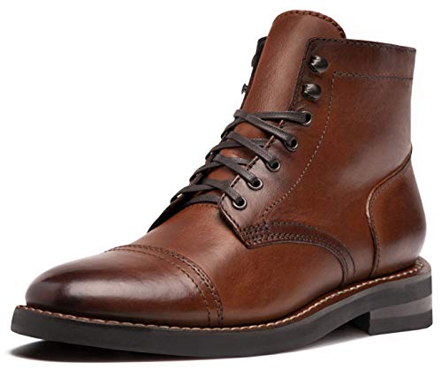 Thursday Boot Company Men’s Captain Cap Toe Leather Boots, Brandy, 10.5