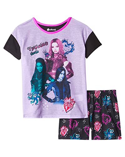 Disney Girls' Descendants 2-Piece Loose-Fit Pajamas Set, WICKEDLY COOL 2, 10