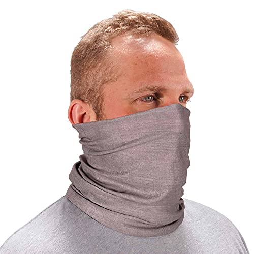 Ergodyne Chill Its 6485 Neck Gaiter, Multiple Ways to Wear Headband, Sweat-Wicking, Gray Heather, 1 Count (Pack of 1)