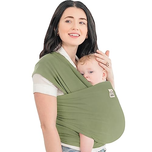 KeaBabies Baby Wrap Carrier - All in 1 Original Breathable Baby Sling, Lightweight,Hands Free Baby Carrier Sling, Baby Carrier Wrap, Baby Carriers for Newborn, Infant,Baby Wraps Carrier (Dusty Olive)