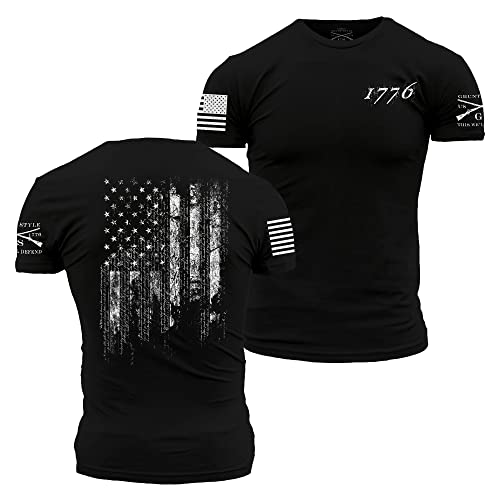 Grunt Style 1776 Flag Men's T-Shirt (Black,Large)