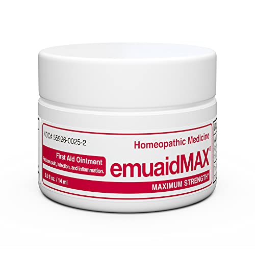 emuaid EMUAIDMAX Ointment 0.5oz - Eczema Cream. Maximum Strength Treatment. Use Max Strength for Athletes Foot, Psoriasis, Jock Itch, Anti Itch, Rash and Skin Yeast Infection.