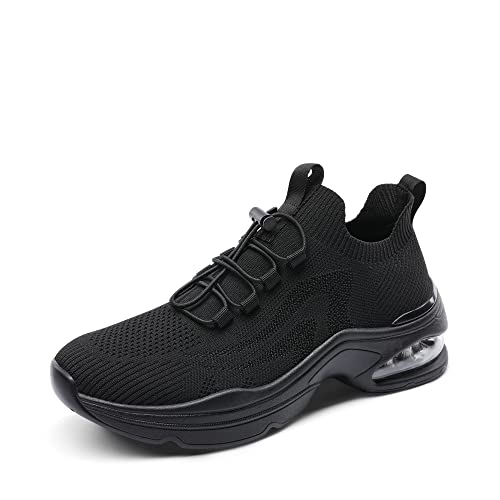 DREAM PAIRS Women's Walking Sneakers, Slip-on Air Cushion Slip Resistant Tennis Casual Gym Workout Chas Nurse Restaurant Work Shoes,Size 8.5,All/Black,SDWS2201W