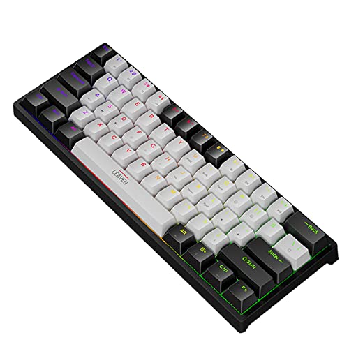 Mechanical Gaming Keyboard, 61-Keys RGB Mechanical Keyboard with 12 RGB Backlight Modes, Suitable for Tablet PC