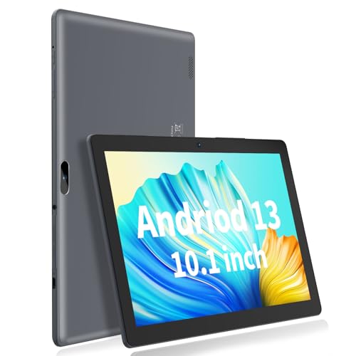 PRITOM M10 10 inch Tablet - Android 13 Tablet with 64GB ROM, 512GB Expandable, Quad-Core, HD IPS Screen, 2.0 MP + 8.0 MP Dual Camera, WiFi, Bluetooth, Stable Tablet with 6000mAh Battery