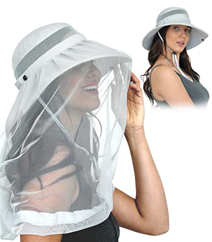 GearTOP Head Net Hat - Garden Hat - Safari Hat for Women and Men (Light Grey, 1)