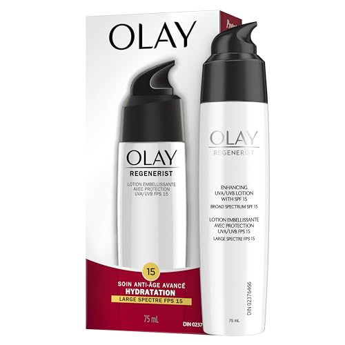 Olay Regenerist Regenerating Face Lotion with Sunscreen SPF 15 Broad Spectrum, No Scent, 2.5 fl oz