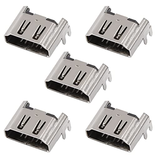 Port Socket,Aluminum Alloy Port Socket Jack Interface Connector Replacement Port for PS4 Console for PS4 1000/1100/1200,5PCS Silver