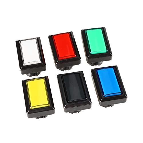 EG STARTS 6X Arcade Rectangle LED Push Buttons Switch for Arcade Machine Games Mame Jamma Parts 12V